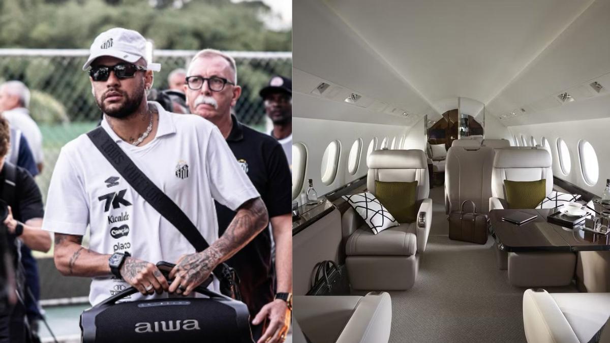 Neymar JR, camino a su nuevo avión privado