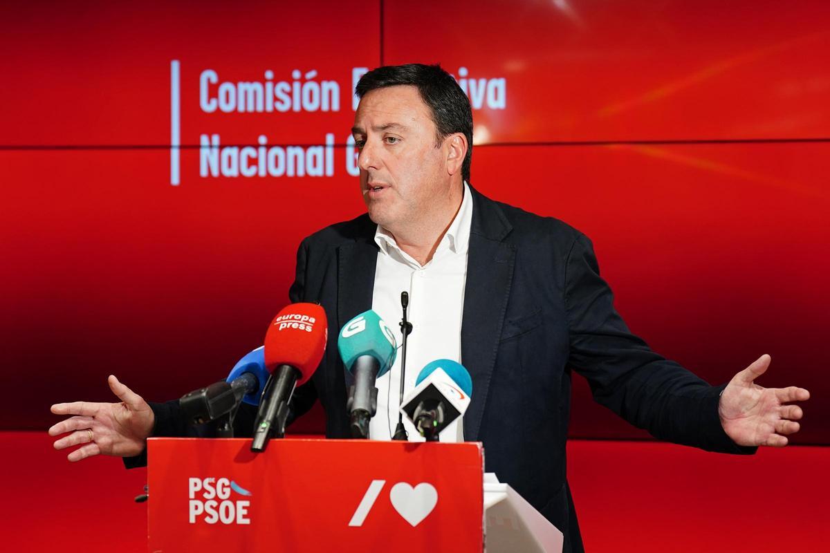 Valentín González Formoso durante su intervención en la Ejecutiva del PSdeG
