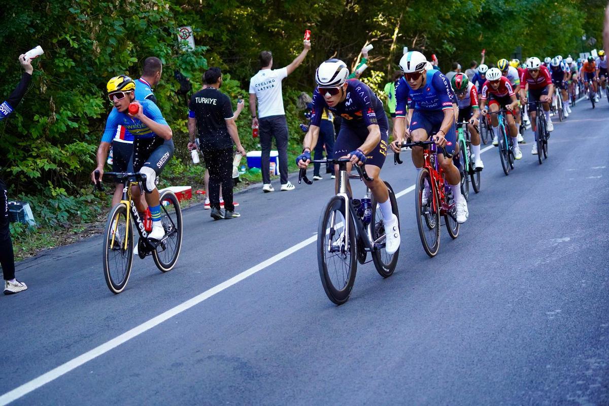 Noval, durante la carrera del Mundial júnior.