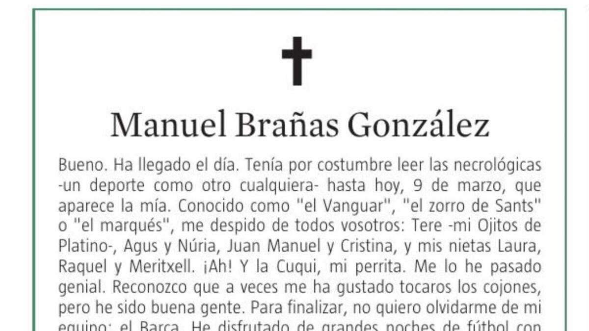 La esquela divertida que te sacará una sonrisa.