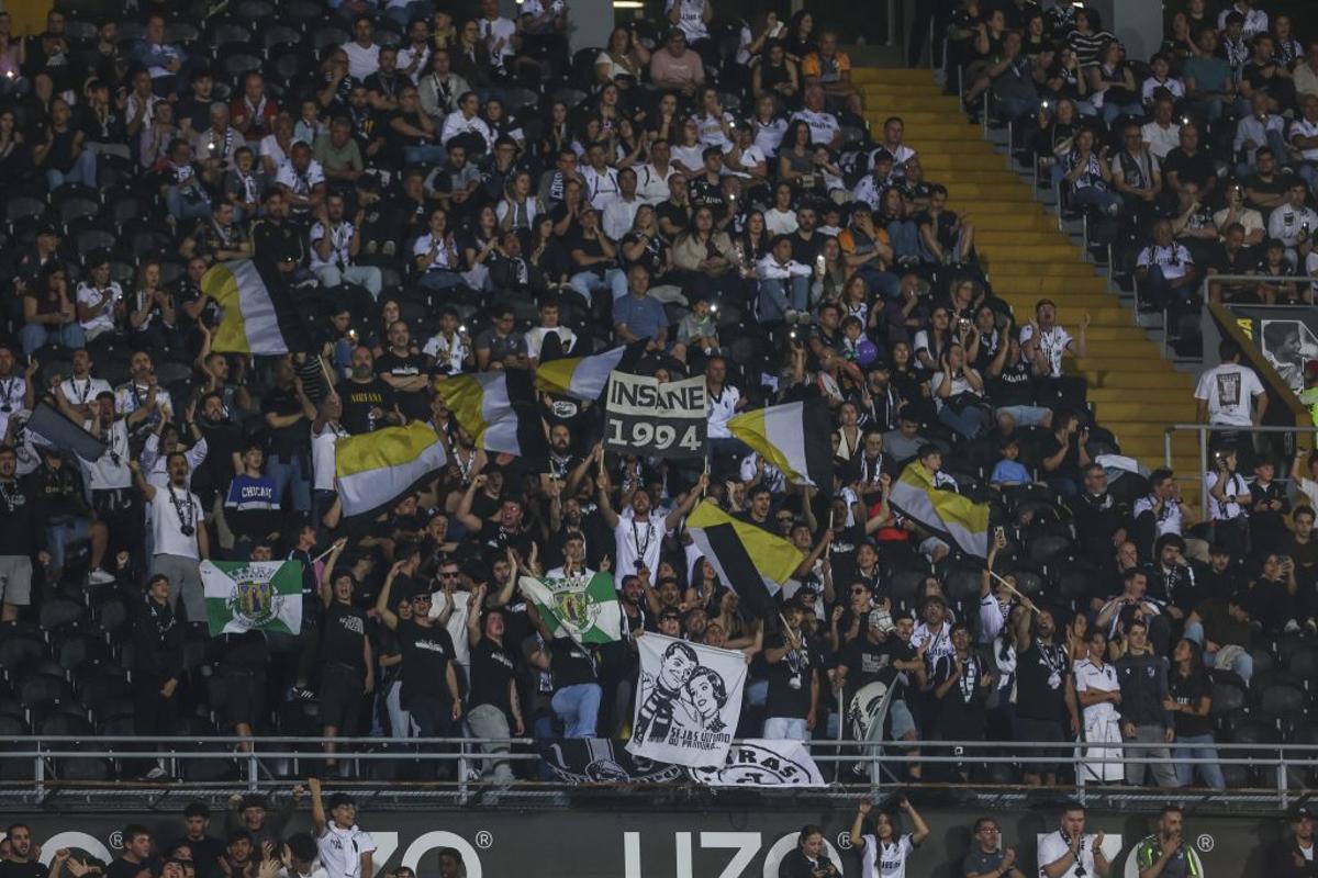 La afición del Vitória SC en un partido como local