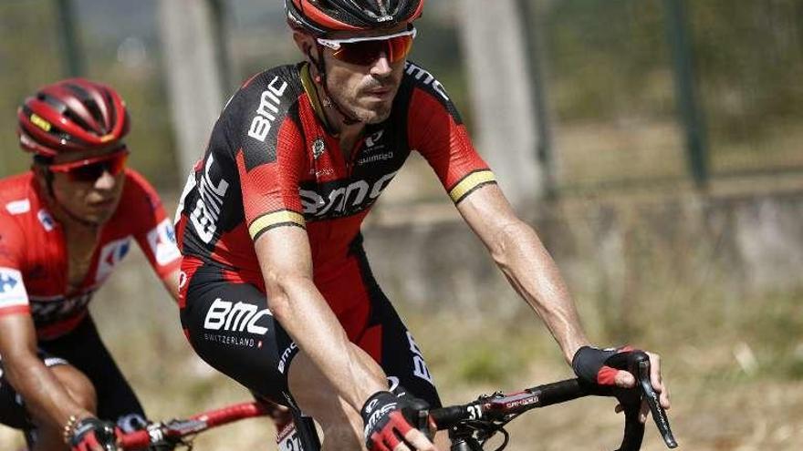 Samuel Sánchez, en la pasada Vuelta a España a su paso por Galicia.