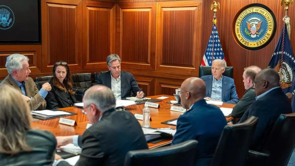 Joe Biden, en la reunión del Consejo de Seguridad Nacional.