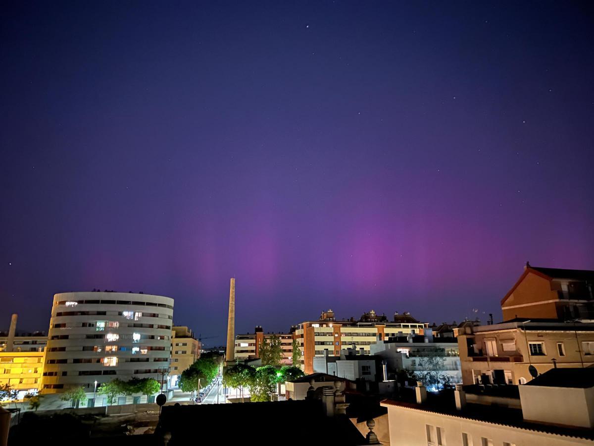 Aurora boreal en Sabadell, Vallès Occidental.