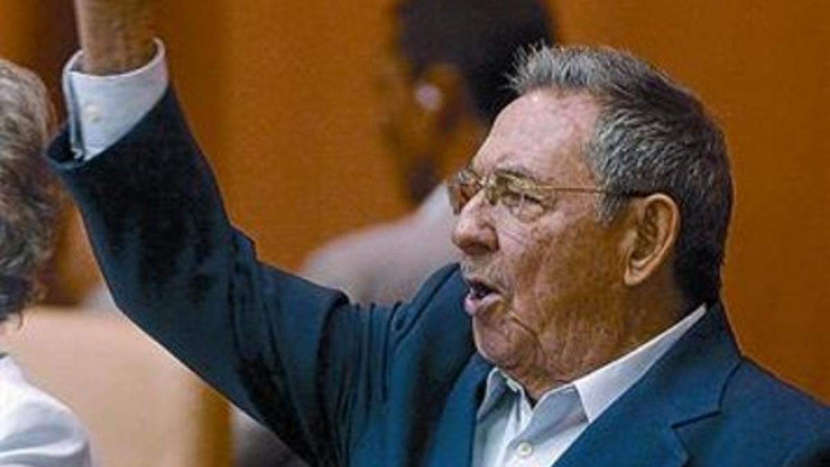 Raúl Castro, durante su discurso, ayer, en la Asamblea Nacional.