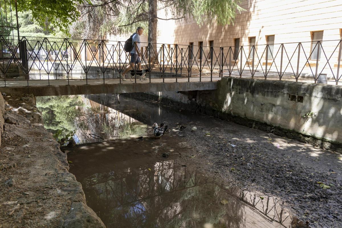 El rio Sants, de nuevo seco a su paso por Canals