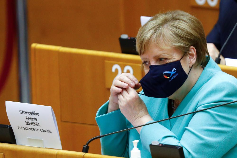 Ángela Merkel en el Parlamento Europeo