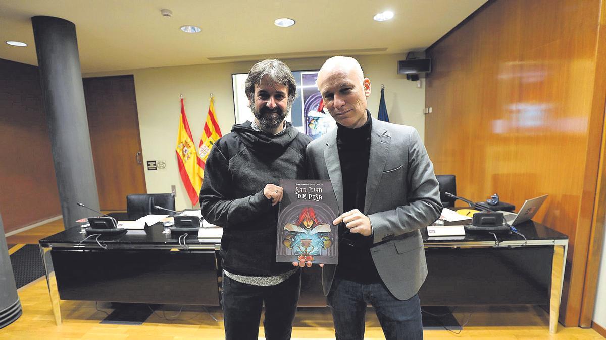 Pepe Serrano y David Guirao, el pasado miércoles, en la presentación del cómic.