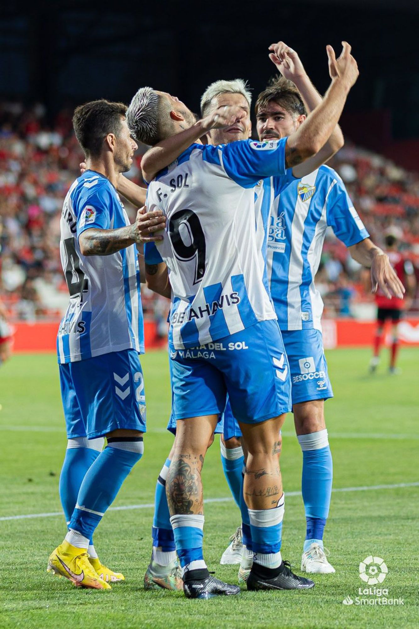 Una imagen del CD Mirandés - Málaga CF de la tercera jornada de la Liga 22/23