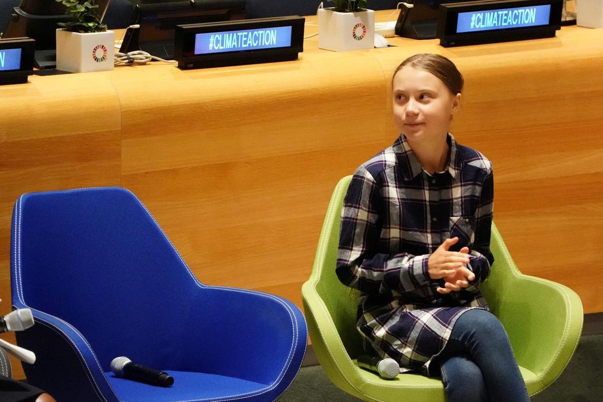 Swedish environmental activist Greta Thunberg appears at the Youth Climate Summit at United Nations HQ in the Manhattan borough of New York, New York, U.S., September 21, 2019. REUTERS/Carlo Allegri