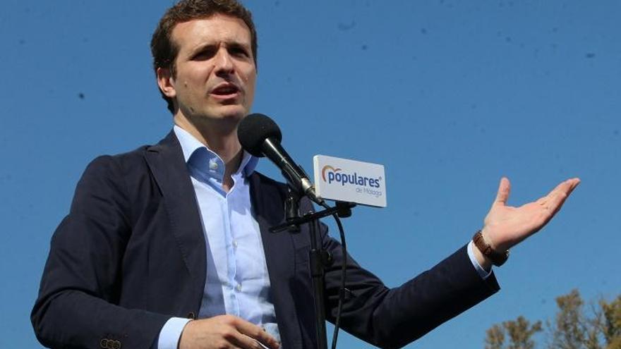 Pablo Casado, durante su última visita a Málaga, en los Baños del Carmen.