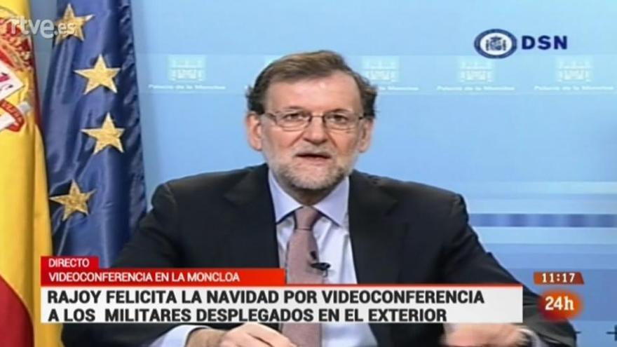 Rajoy felicita las fiestas a las tropas españolas en el exterior por videoconferencia