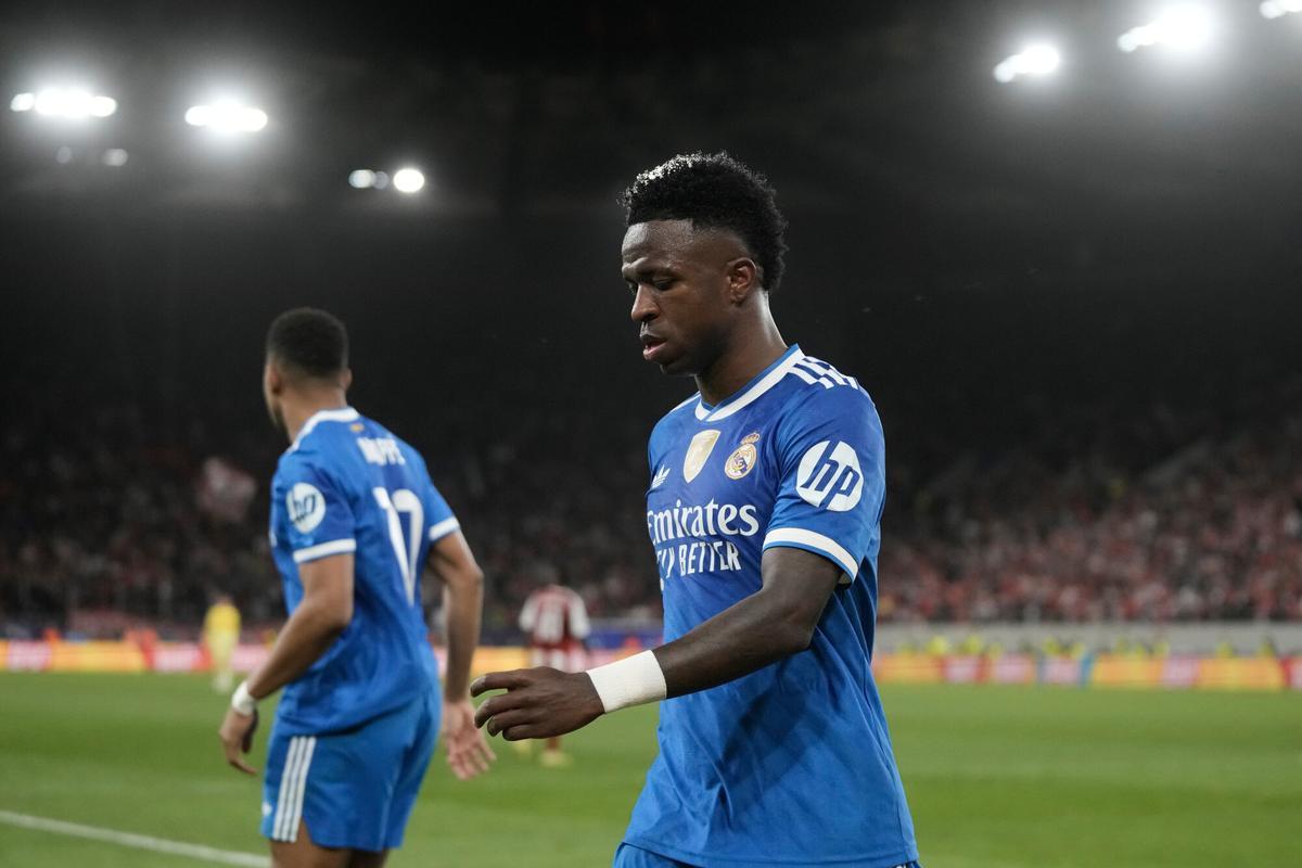 Vinicius, en el partido ante Olympiacos