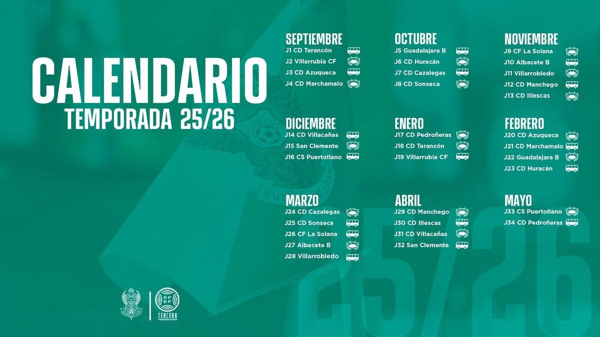 Calendario de la temporada 2025/2026