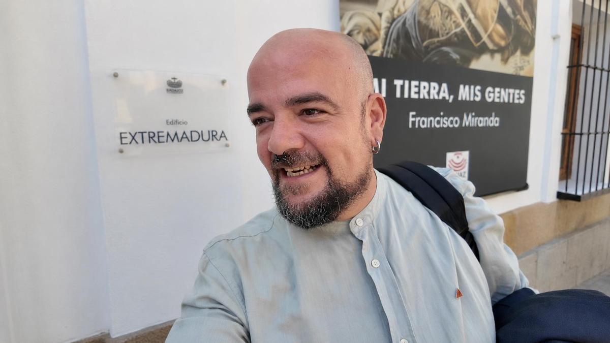 Javier Pache, el pasado 19 de junio, en un acto de Unidas por Extremadura en la Asamblea de Extremadura.