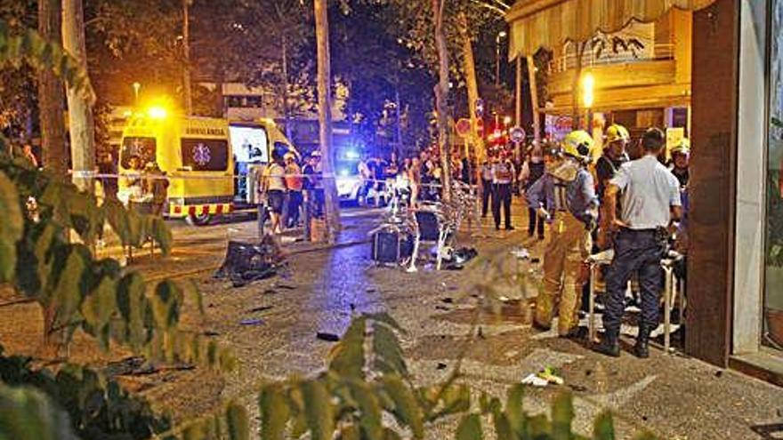 La terrassa del bar després del sinistre.