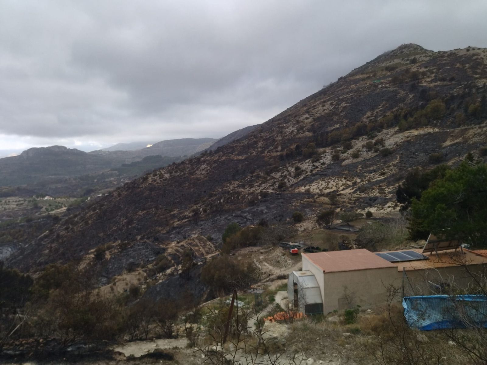 La destrucción del incendio de Tàrbena, en imágenes