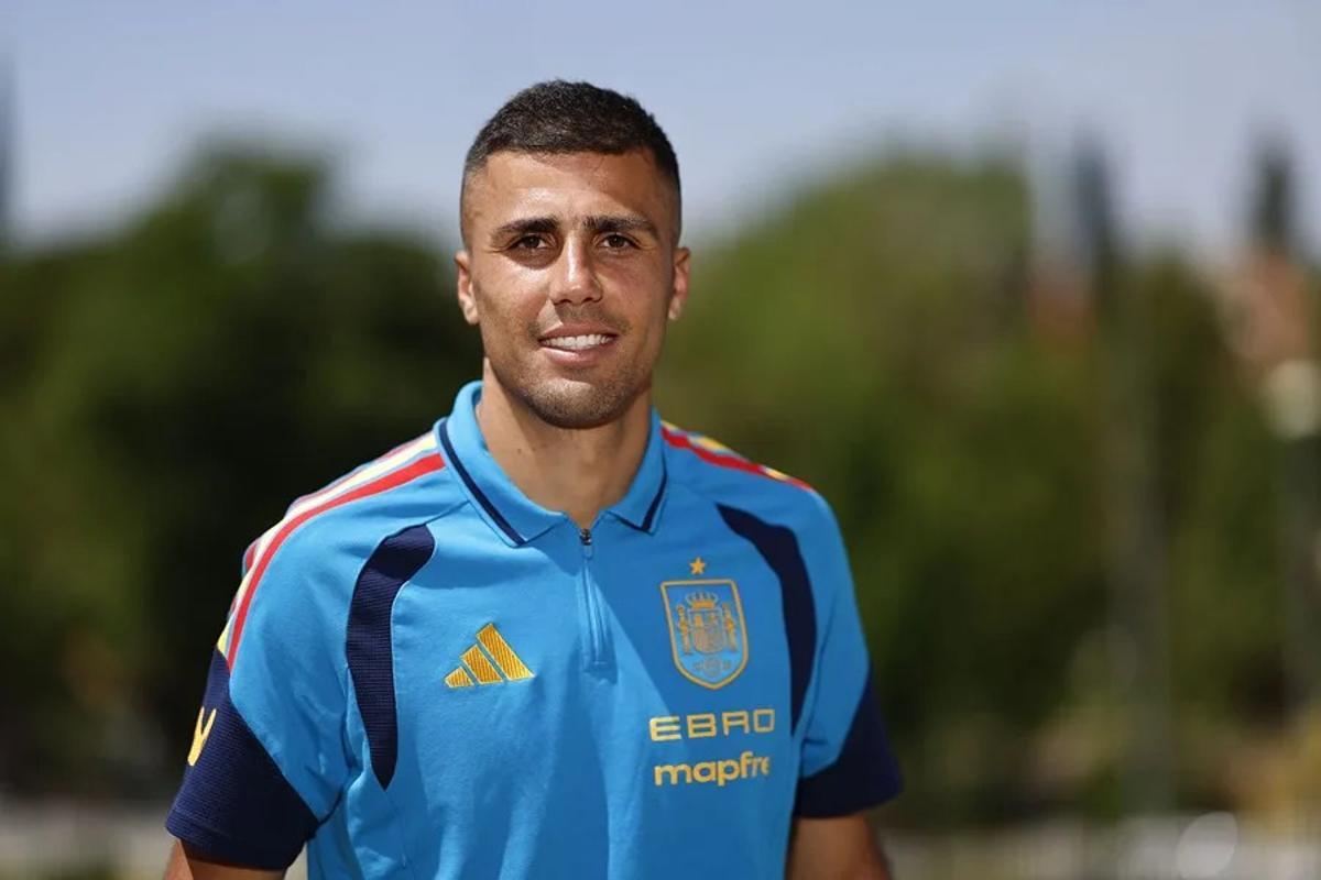 Rodri en un entrenamiento con la Selección Española.