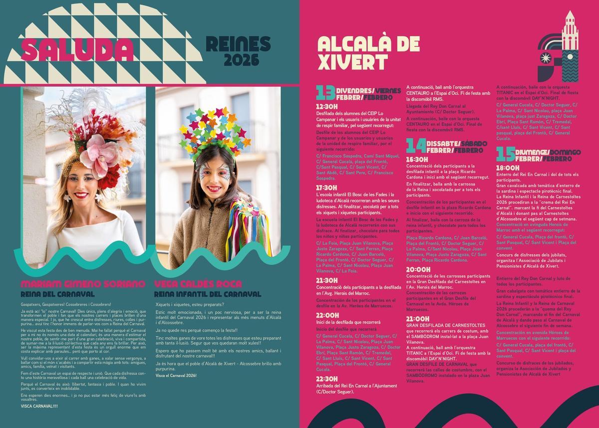 Programación del Carnaval de Alcalà.