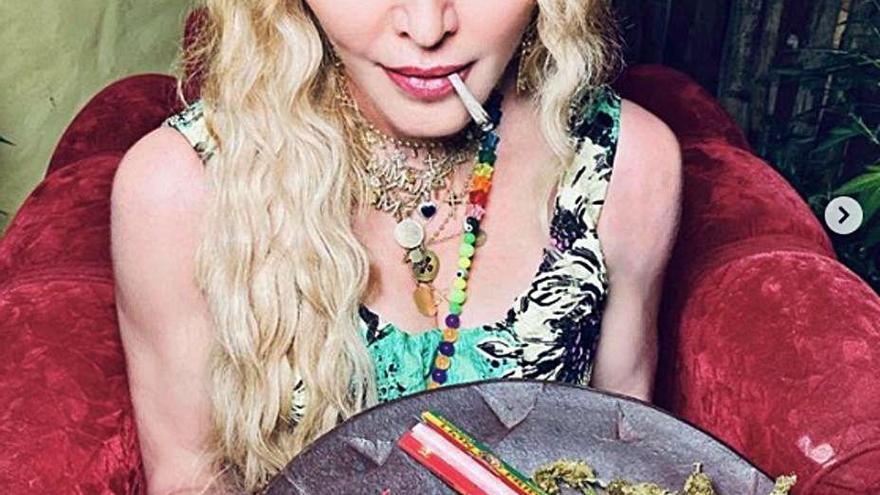 Madonna celebrando su 62.º cumpleaños.