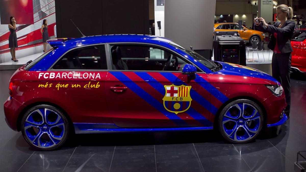 Un Audi A1 pintado con los colores del Barça.