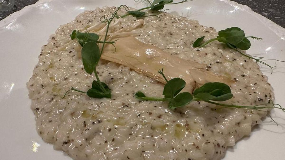 Risotto, setas, tartufo y queso la Gloria.