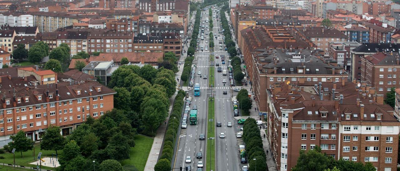 Vista aérea de la avenida de Gaspar García Laviana.