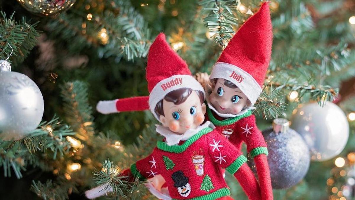 Dos elfos de Navidad.