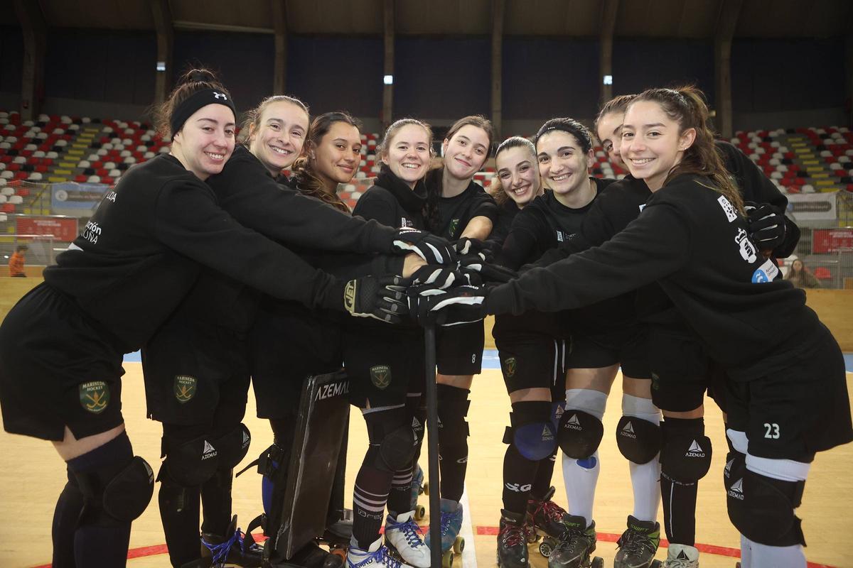 Las jugadoras del Marineda se conjuran antes de la Copa Princesa.