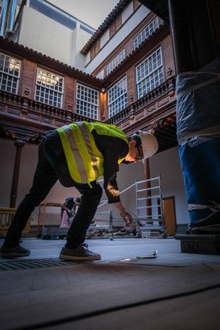 Visita a las obras del Palacio de Carta, en Santa Cruz de Tenerife