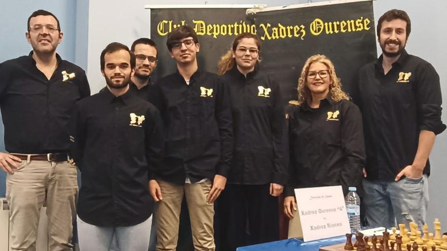 Los participantes del Xadrez Ourense, en la Division de Honor. | .// FDV