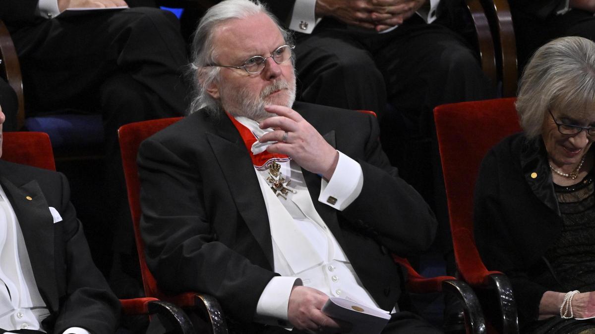 Jon Fosse, premio Nobel de Literatura, en la ceremonia de recogida del galardón.