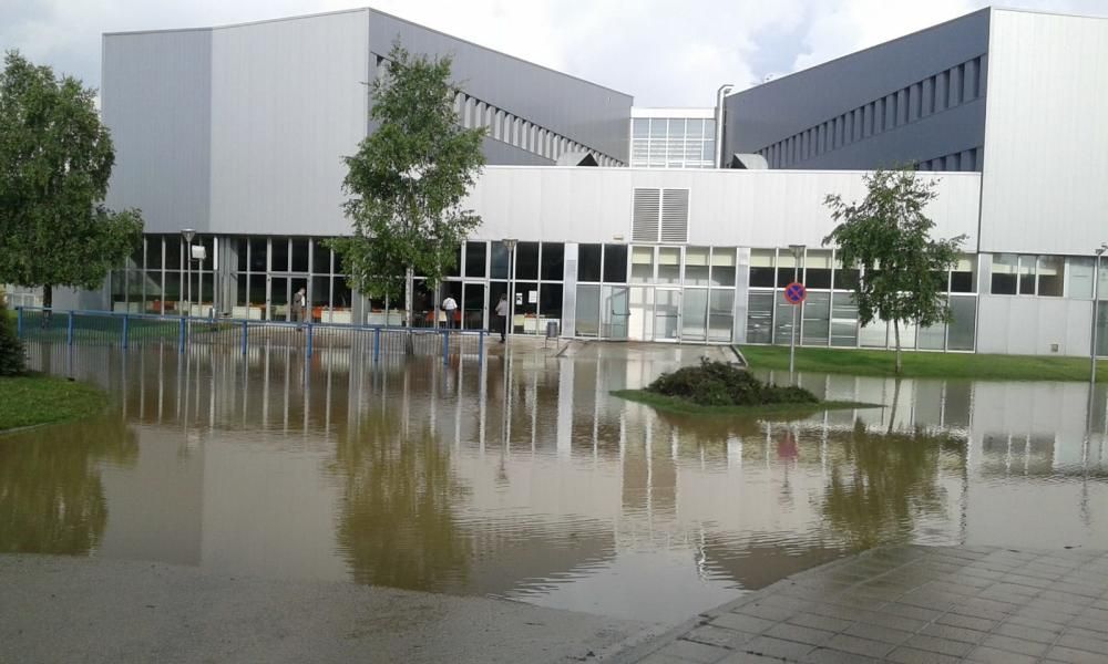 Inundación en el campus de Gijón
