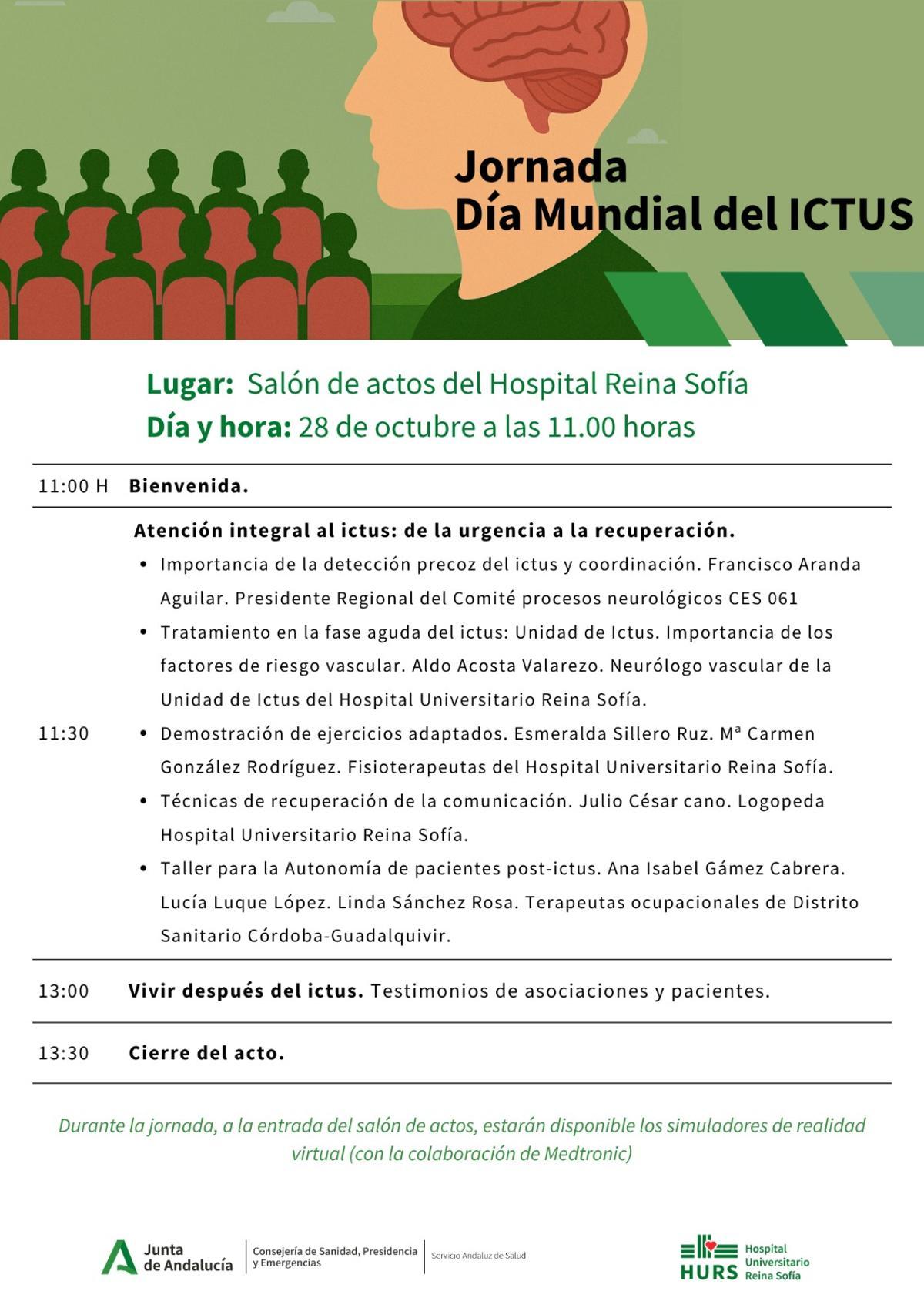 Cartel de la jornada que acogerá el hospital Reina Sofía el martes 28 de octubre.