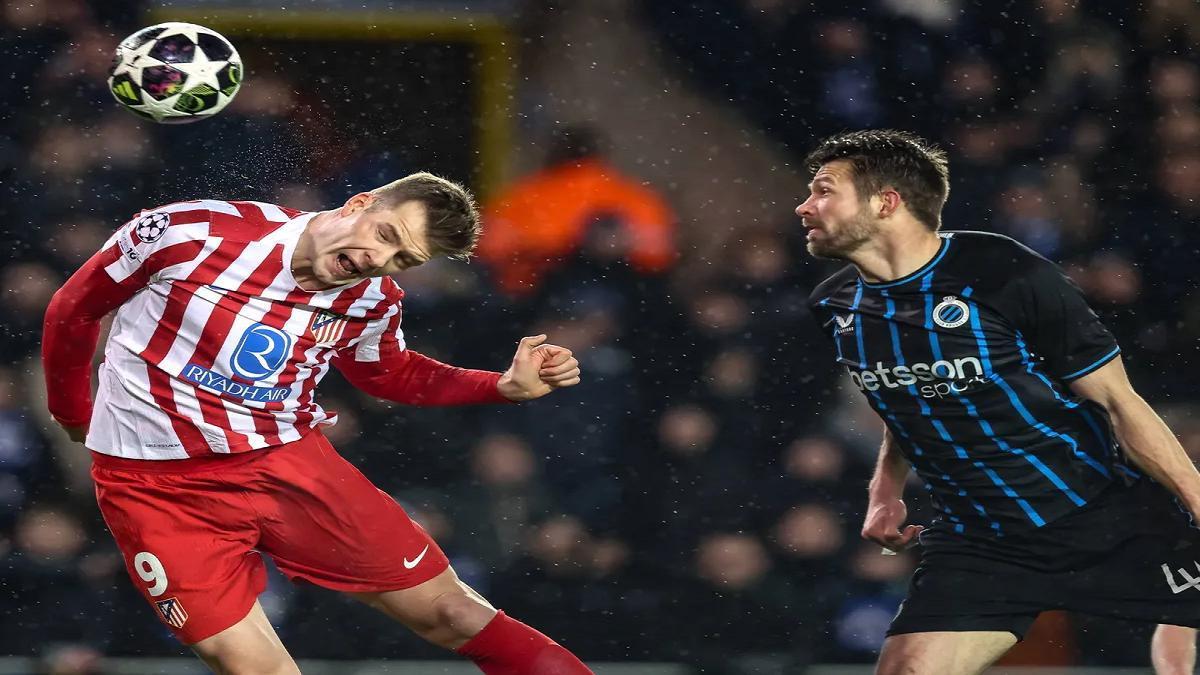 El Atlético de Madrid y el Brujas empataron (3-3) en el enfrentamiento de ida de los play-offs