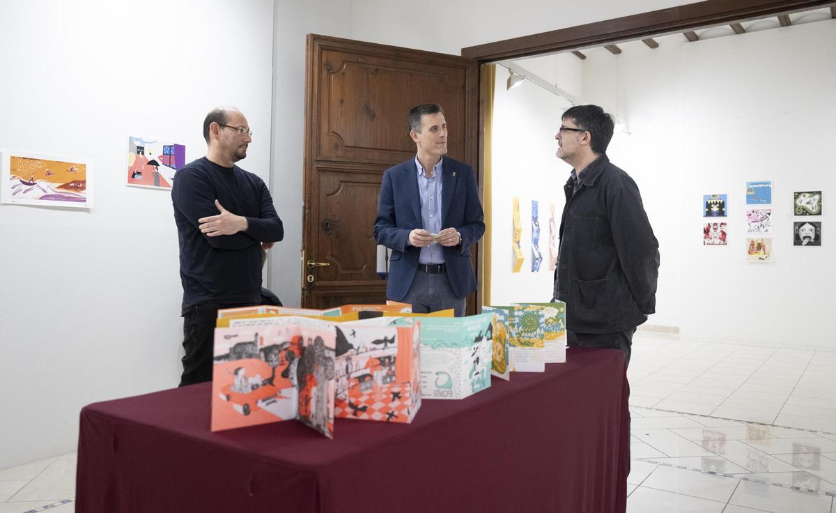 Muestra de los trabajos ilustrados en la exposición.