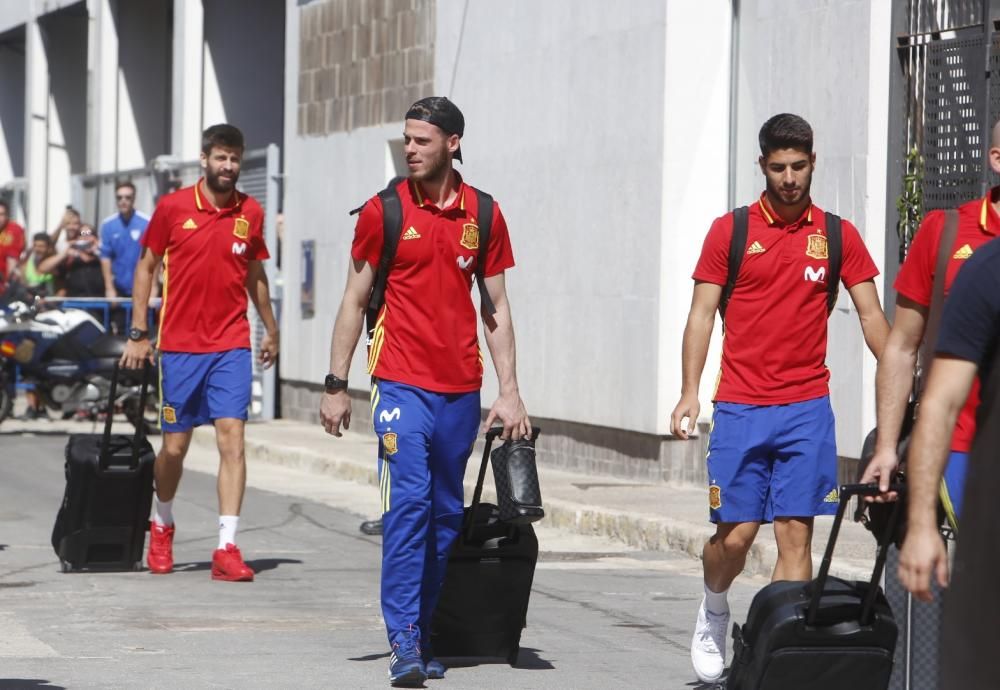 Los jugadores de la Selección llegan a Alicante