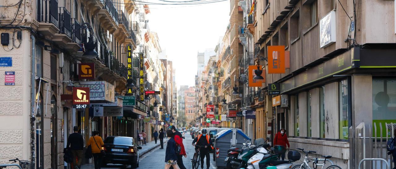 La calle Pelayo de València