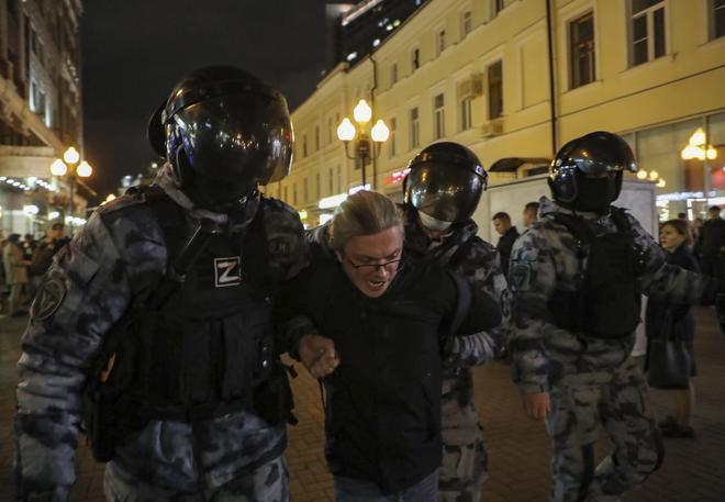 Protestas en Moscú contra la movilización para la guerra de Ucrania decretada por Putin