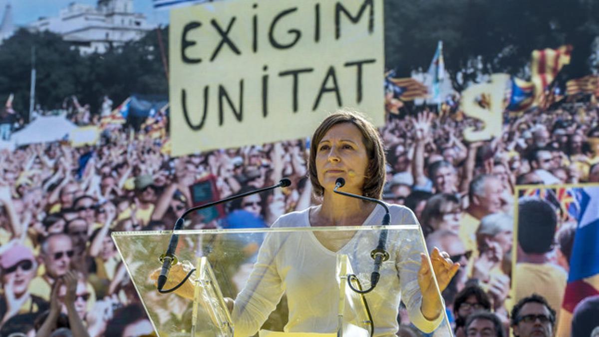 La presidenta de la Assemblea Nacional Catalana (ANC), Carme Forcadell, el pasado 11 de septiembre.