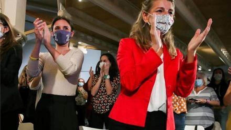 Yolanda Díaz e Irene Montero en un acto sobre feminismo en una foto de archivo.