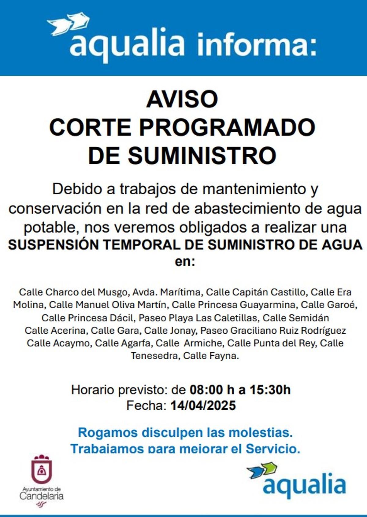Cartel informativo.