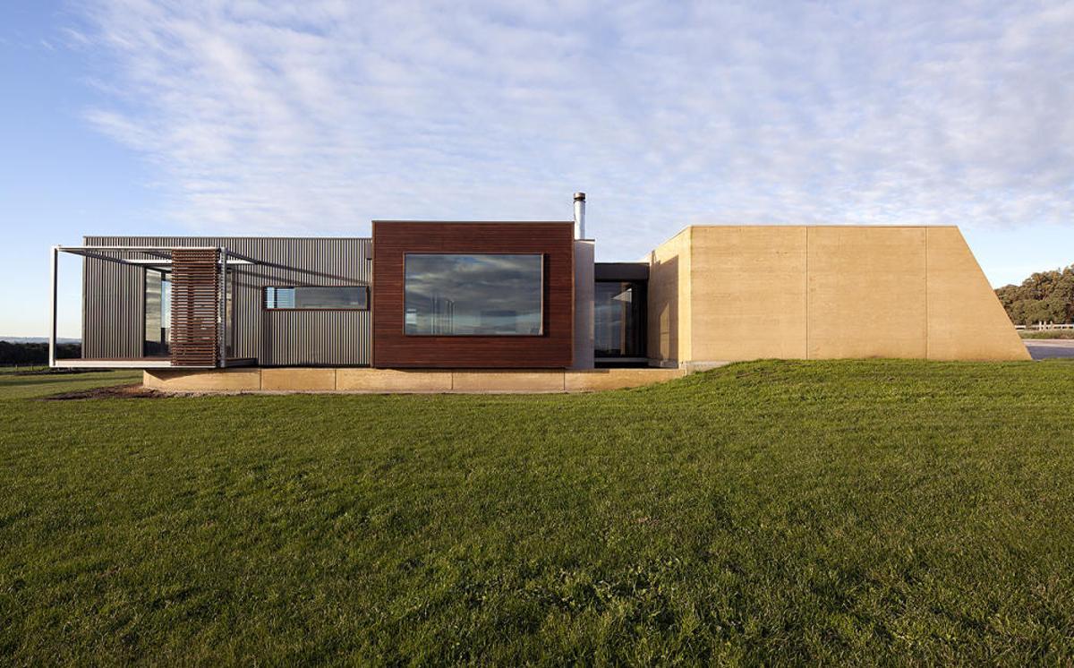 Casa prefabricada encima de una colin en Australia.