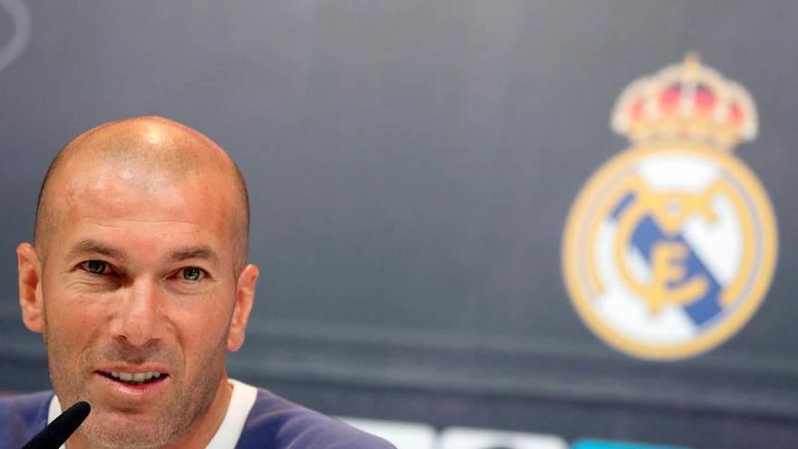 Zidane, ayer, en rueda de prensa.