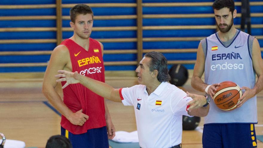 Xavi Rabaseda a un entrenament amb la selecció espanyola