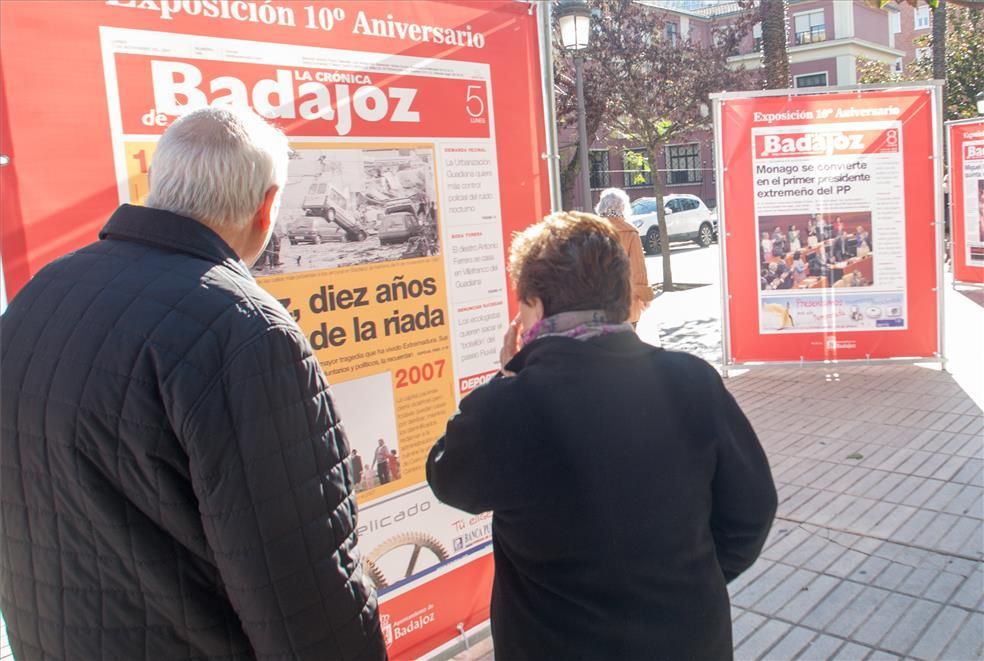 Exposición de portada del X aniversario de La Crónica de Badajoz