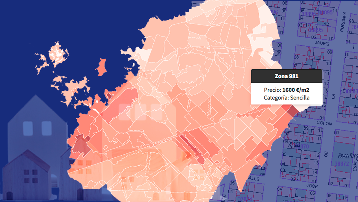 MAPA del precio actual de la vivienda en Barcelona (datos del Catastro)