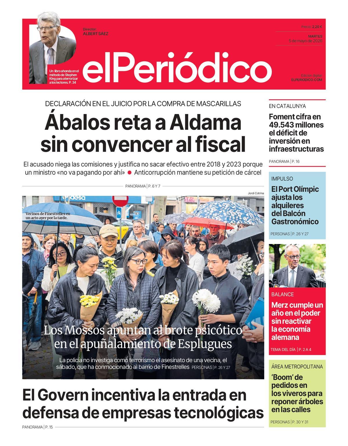 La portada de EL PERIÓDICO del 5 de mayo de 2026