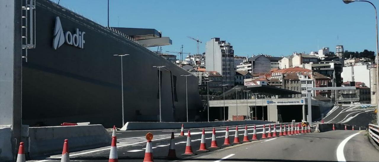 El acceso a la nueva estación de autobuses, casi finalizado tras esta semana de obras.