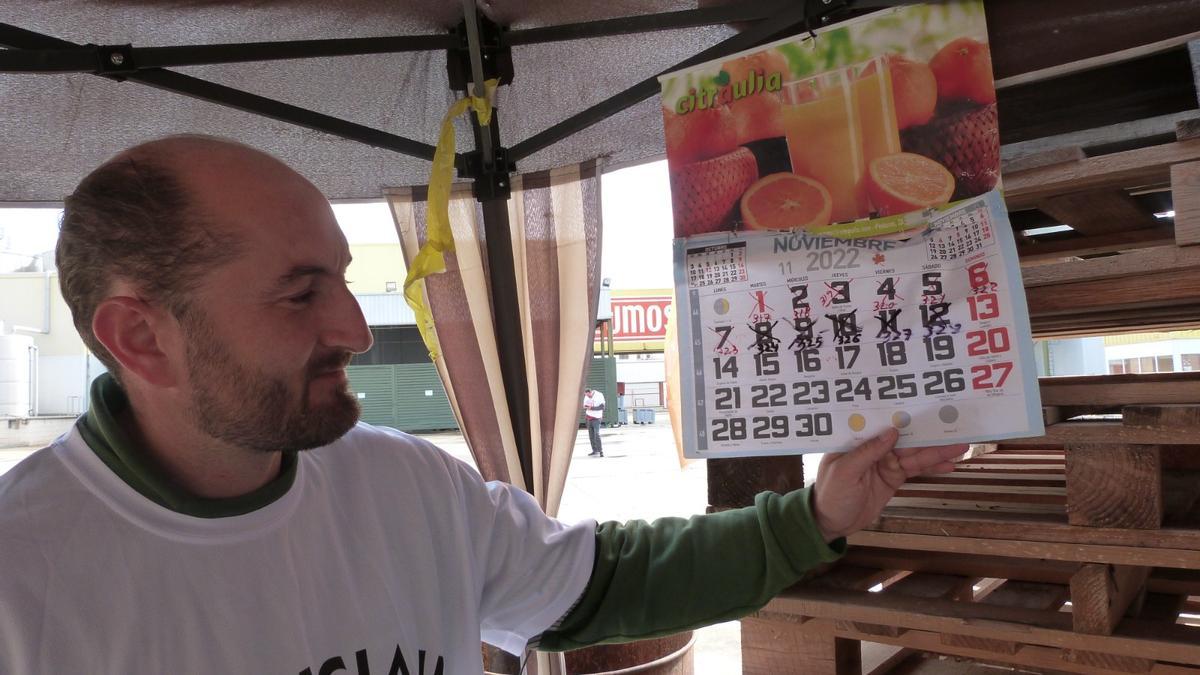 En el almanaque se iban señalando los días de la protesta.